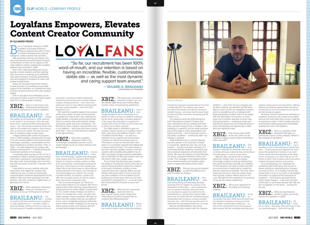 Loyalfans' Eduard B in XBIZ World